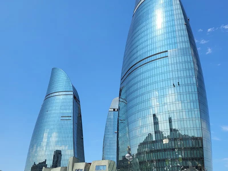 Flame Towers and Old City, Baku