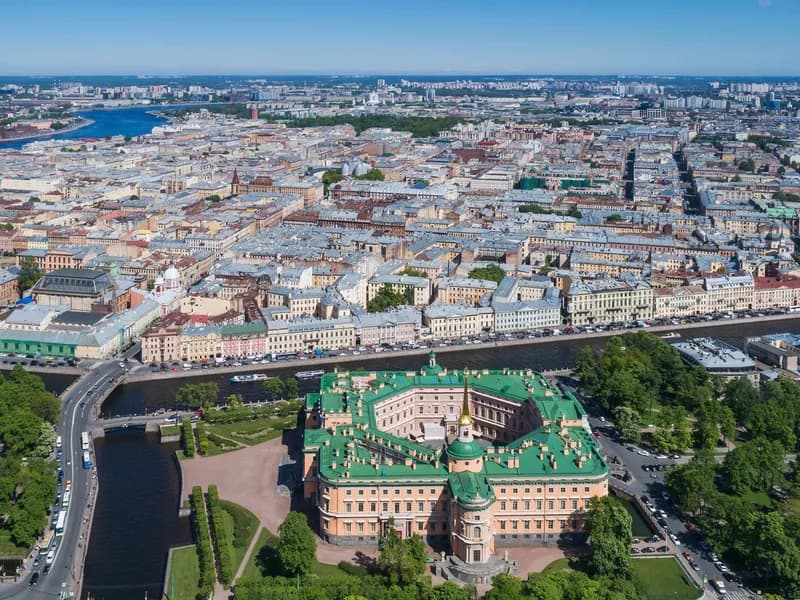 Historic buildings along the canals of St. Petersburg
